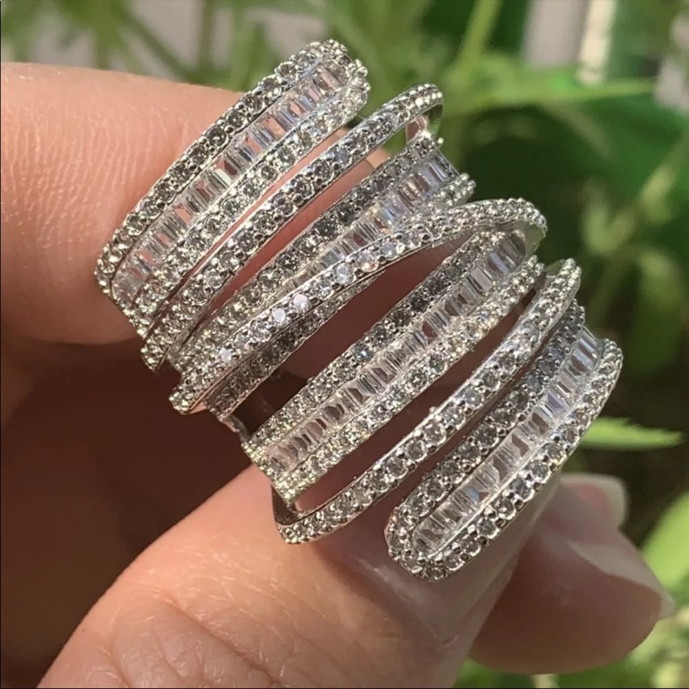 New S925 6.4 CT Diamond Baguette Ring - Picture 7 of 9